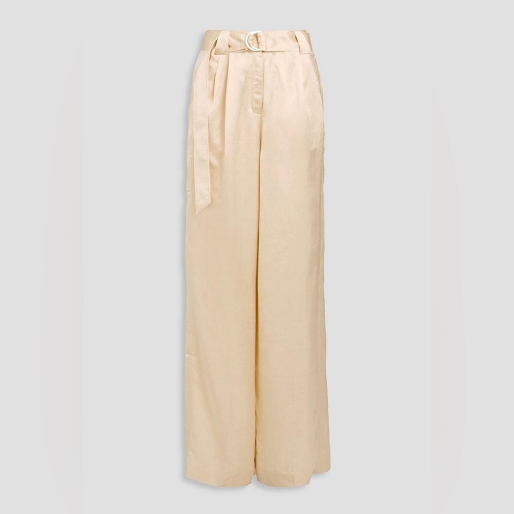 ZIMMERMANN wonderland pleated shantung  silk wide-leg pants size AU 1 US 4 6